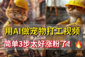 20天爆力涨粉1.2W，AI猫咪带货视频，加上AI产品种草，变现能力杠杠的