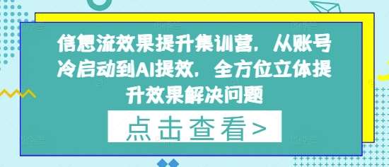 信息流效果提升集训营，从账号冷启动到AI提效，全方位立体提升效果解决问题插图